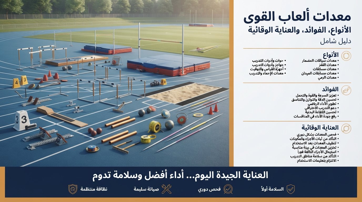 معدات ألعاب القوى: الأنواع، الفوائد، والعناية الوقائية — دليل شامل