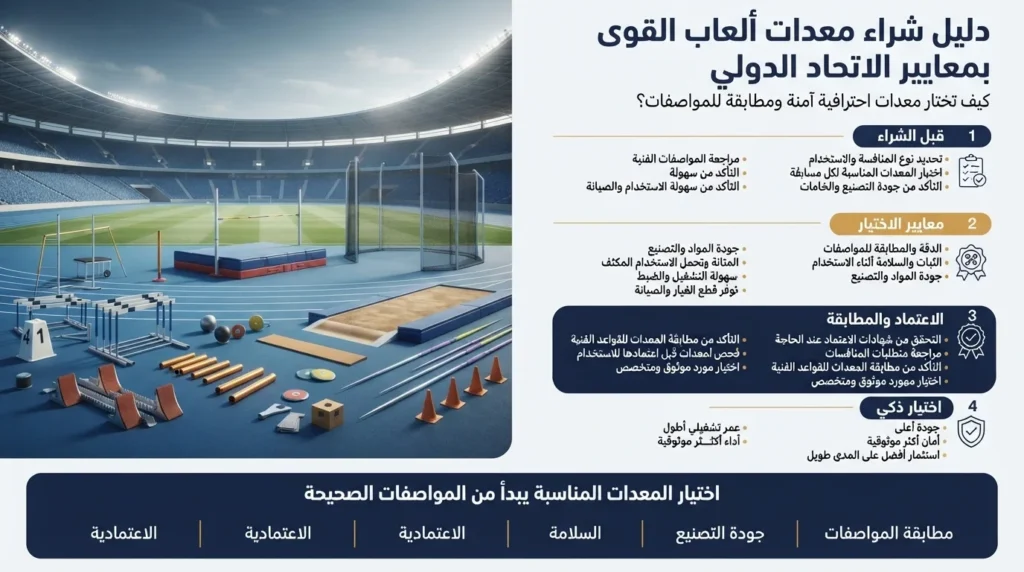 دليل شراء معدات ألعاب القوى بمعايير الاتحاد الدولي