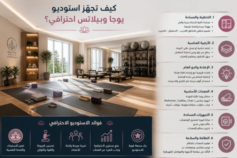 كيف تجهّز استوديو يوجا وبيلاتس احترافي؟